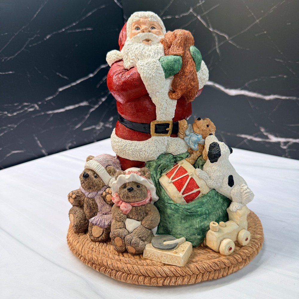 Vintage 1988 United Design Corp Santa Figurine Load Em Up CF-016 Legend of Santa